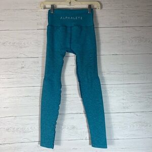 Alphalete Revival seamless leggings in turquoise blue size M